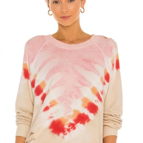 NWT WILDFOX GRAPEFRUIT SOMMERS INTENTIONALLY DISTRESSED SWEATSHIRT SZ SMALL - Picture 3 of 14